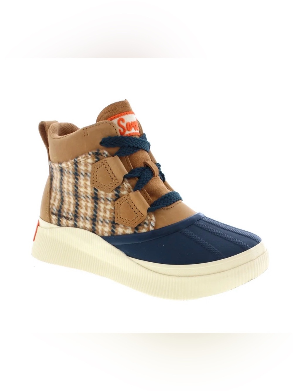 Sorel Out N About IV Classic Waterproof Winter Boot Houndstooth Navy Lace Up
